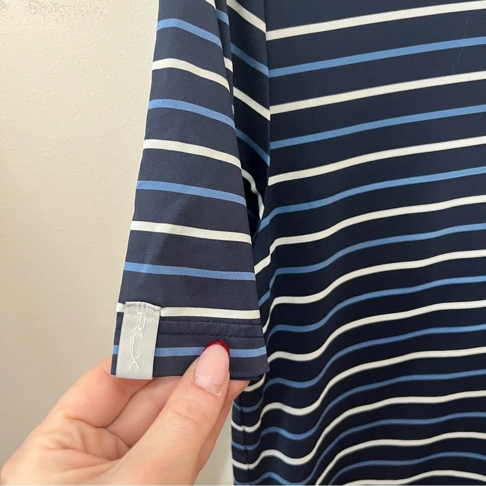 Ralph Lauren Mens RLX Striped Polo Tech Fabric Performance Golf Navy Small